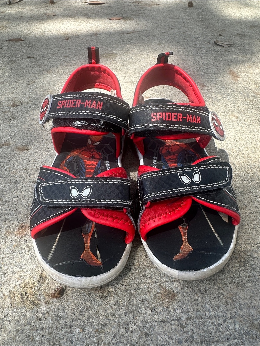 Spiderman Kids' Red and Black Light Up Sandals
